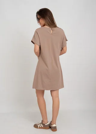 Vestido jersey corto con recorte  - Vista 5