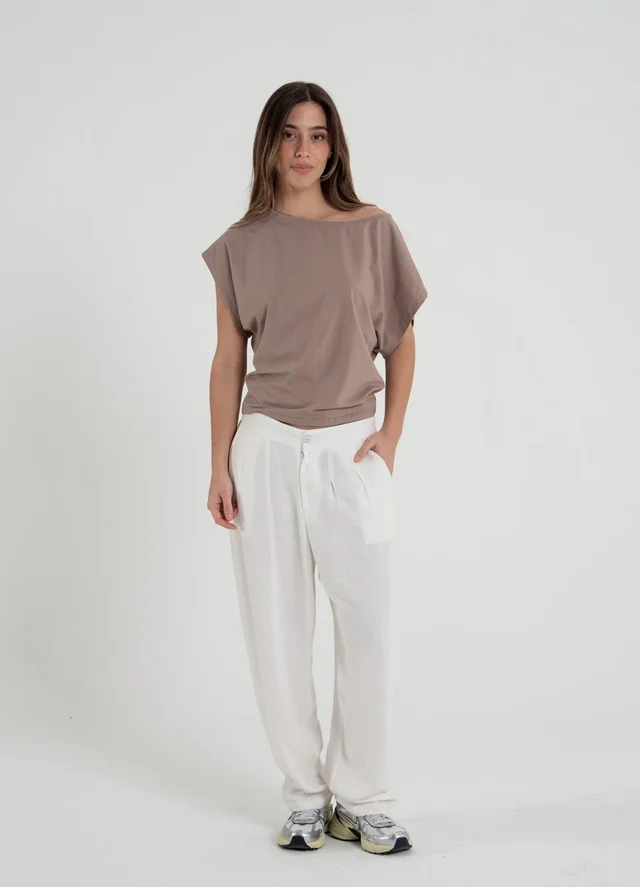Pantalon de lino slouchy 