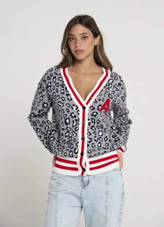 Cardigan college estampado  - Vista 3