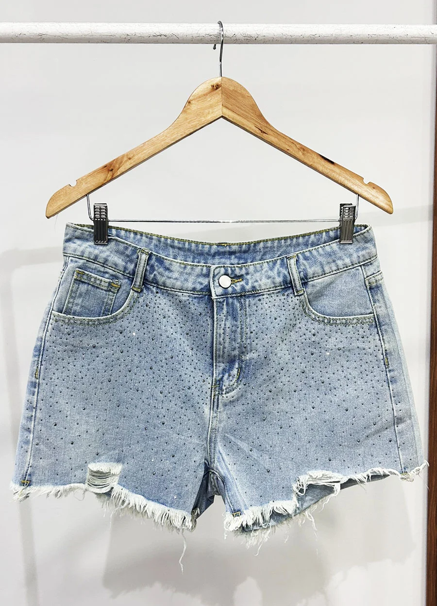 Short de jean full strass 