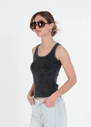 Musculosa prelavada lisa  - Vista 2