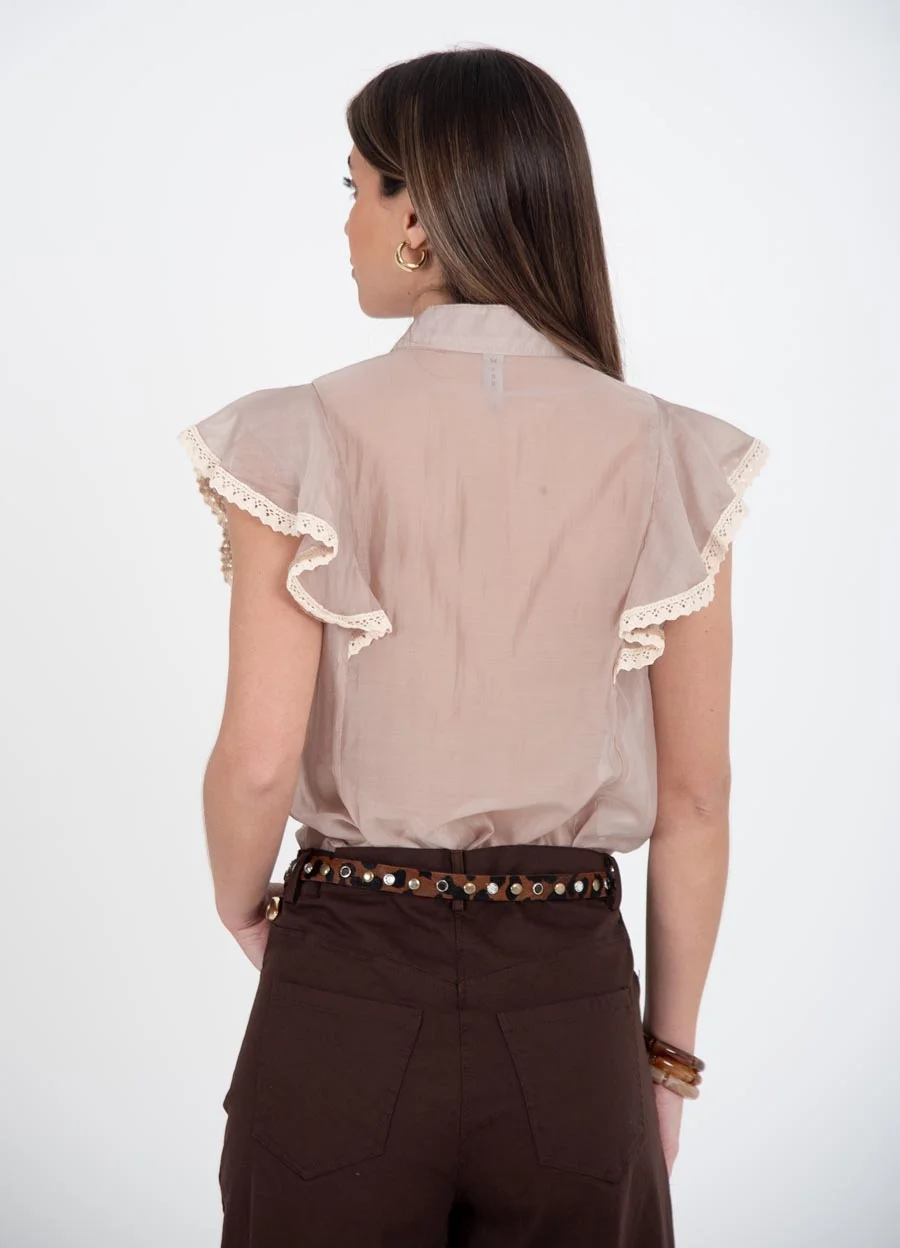Blusa gasa con volado 