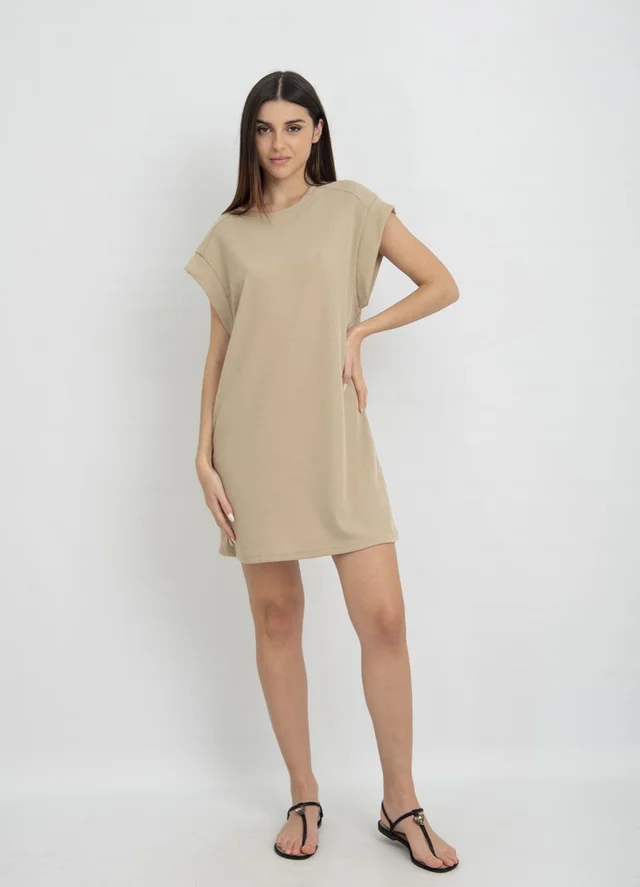 Vestido waffle con vista en manga