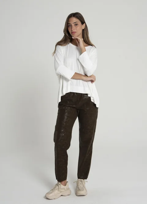 Babucha eco cuero con recortes