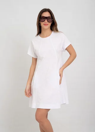 Vestido corto jersey flame con bolsillos  - Vista 3