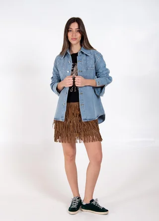 Chaqueta denim tachas en delantero con 1 bolsillo  - Vista 2