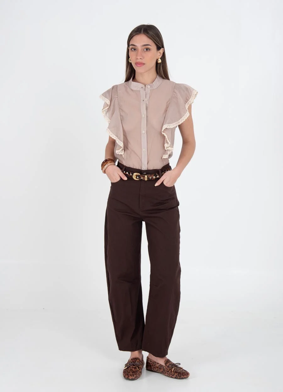Blusa gasa con volado 