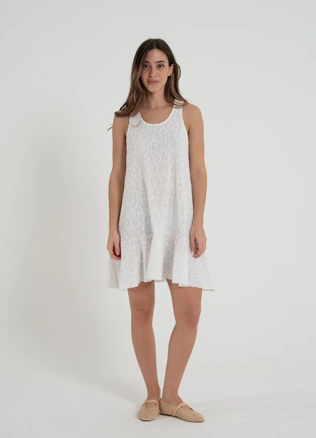Vestico corto broderie c/volado 