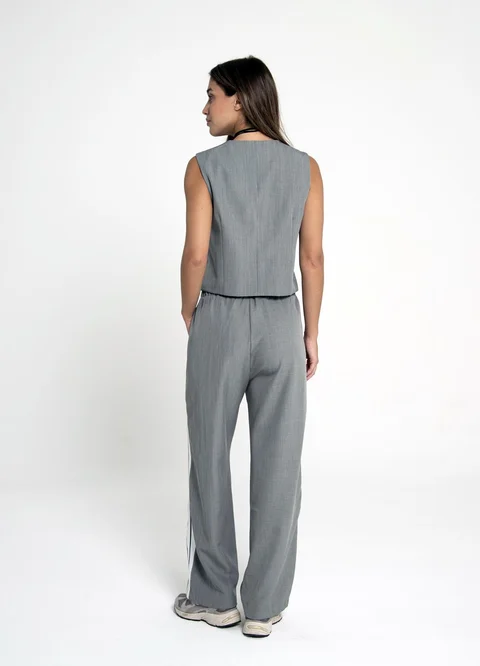 Pantalon sastrero con tira lateral y elastico