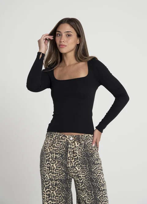 Remera m/l morley escote cuadrado