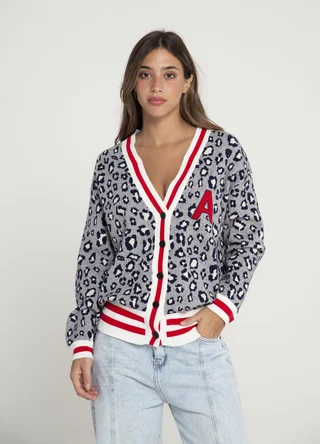 Cardigan college estampado  - Vista 1