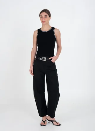 Musculosa algodon con piedras en sisa  - Vista 1