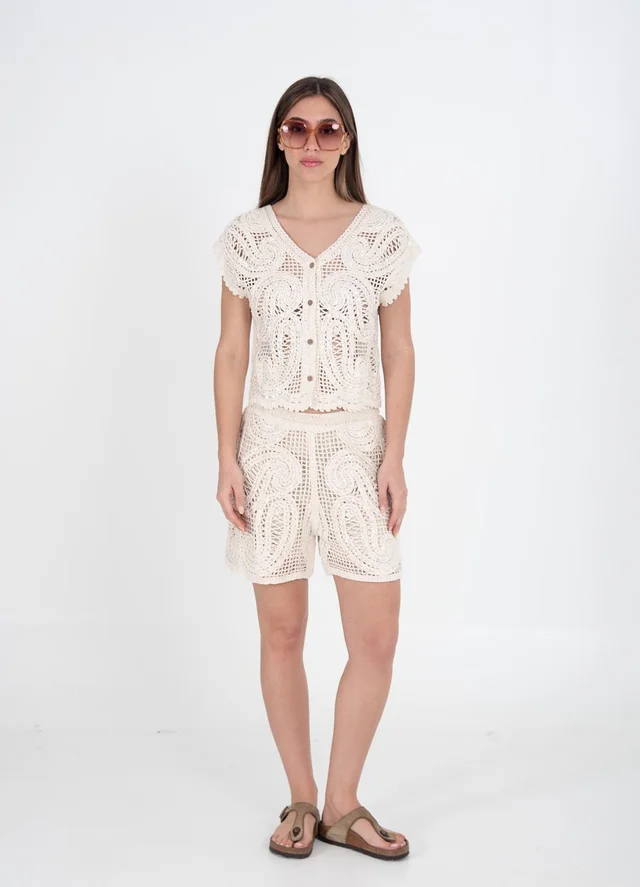Short tejido con lentejuelas 