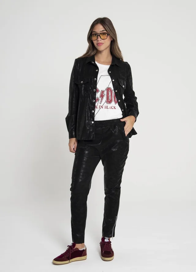 Babucha eco cuero con cierre 