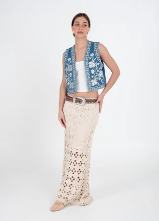 Falda tejida crochet con cierre - Vista 1