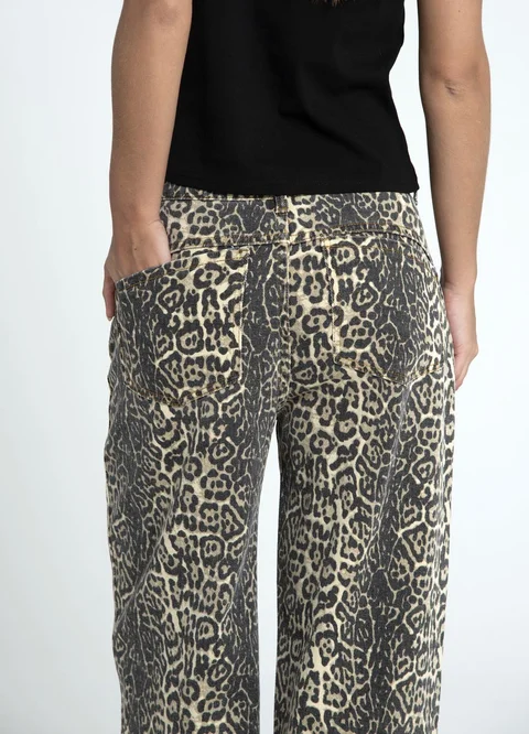 Pantalon denim print 