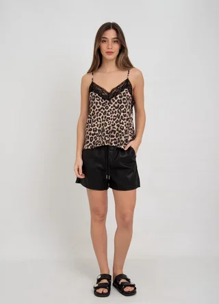 Musculosa sedita print con puntilla  - Vista 5