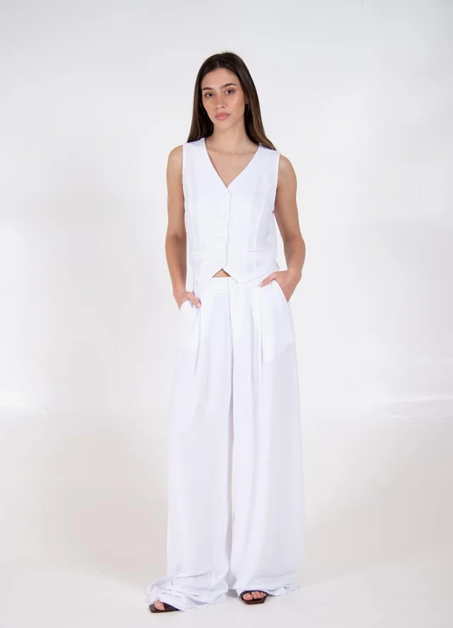 Pantalon palazzo de lino 