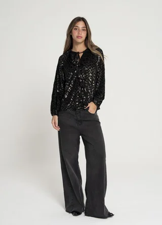 Blusa m/larga tul print  - Vista 2