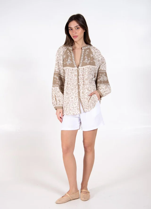 Camisola estampada bohemia 