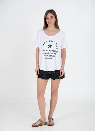 Short denim B&W strass - Vista 1