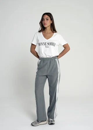 Pantalon sastrero con tira lateral y elastico - Vista 3