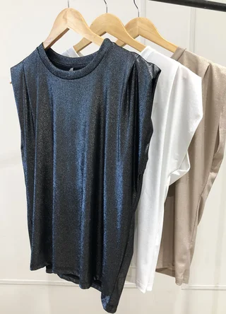 Musculosa morley lurex con pinza en hombro  - Vista 2