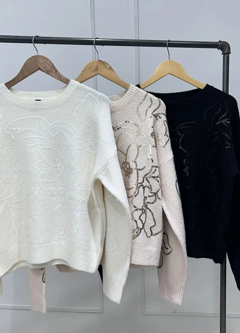 Sweater full bordado lentejuelas 