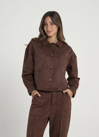 Camisaco gamuza con boton  - Vista 2