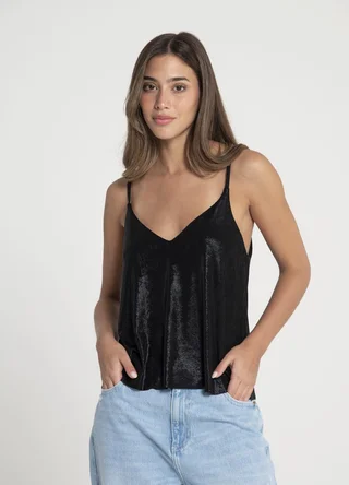 Musculosa bretel fino metalizada  - Vista 1