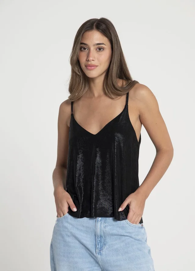 Musculosa bretel fino metalizada 