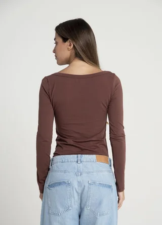 Remera m/larga jersey spandex escote U - Vista 4