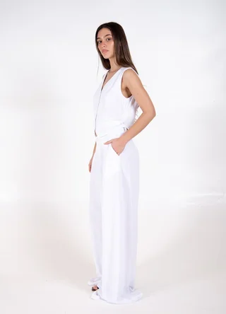 Pantalon palazzo de lino  - Vista 3