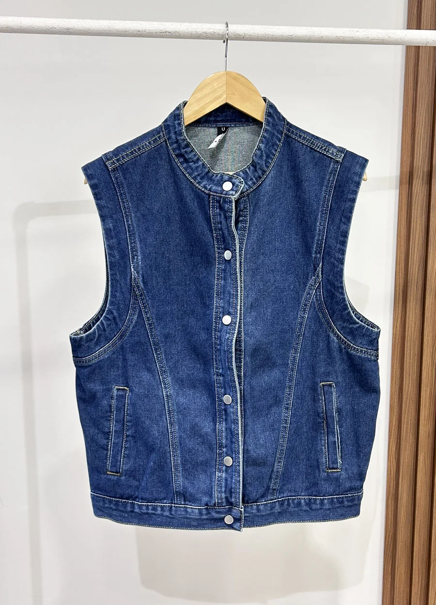 Maxi chaleco denim cargo