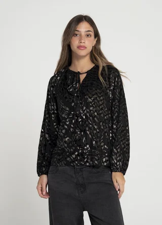 Blusa m/larga tul print  - Vista 1