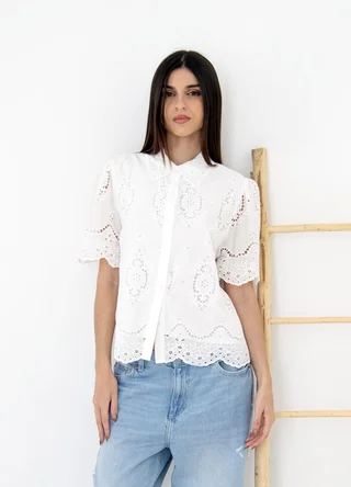 Camisa manga corta broderie  - Vista 2