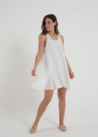 Vestico corto broderie c/volado  - Vista 1