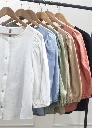 Camisa manga 3/4 algodon rustico  - Vista 5