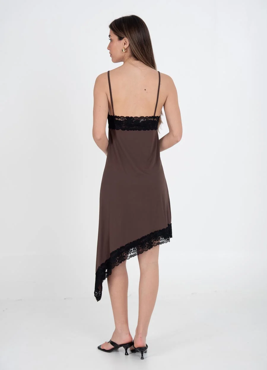 Vestido microfibra irregular 