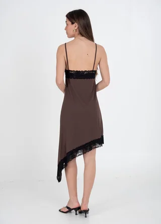 Vestido microfibra irregular  - Vista 3
