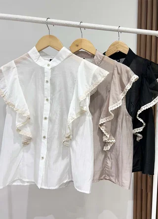 Blusa gasa con volado  - Vista 6