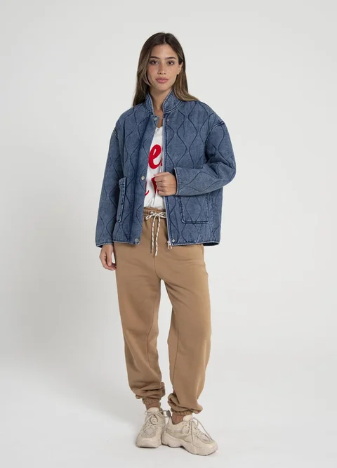 Campera denim matelasse