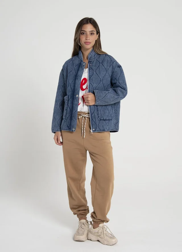 Campera denim matelasse