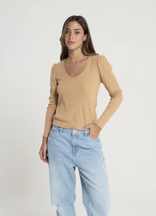 Remera manga larga con frunce en hombre - Vista 1