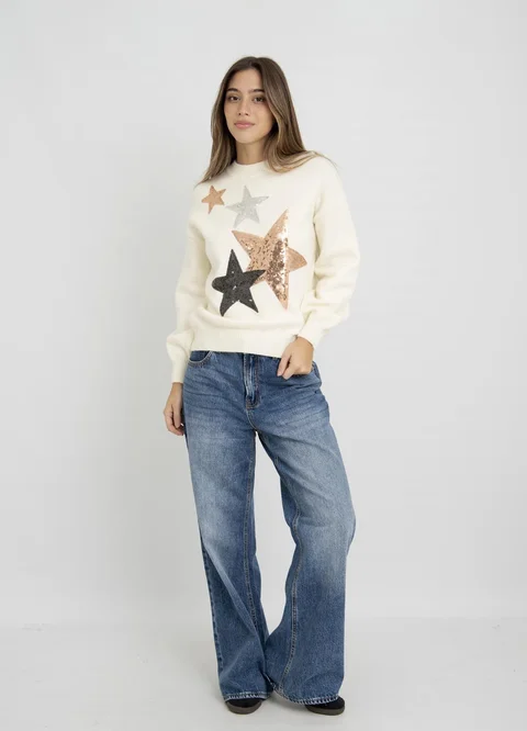 Sweater de estrellas lentejuelas 