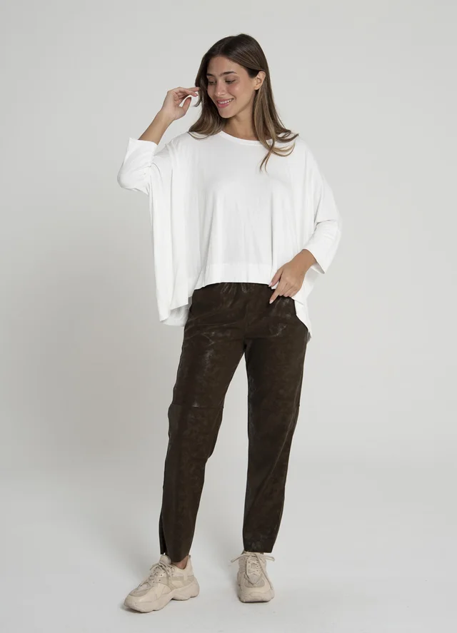 Babucha eco cuero con recortes