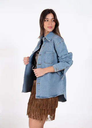 Chaqueta denim tachas en delantero con 1 bolsillo  - Vista 6