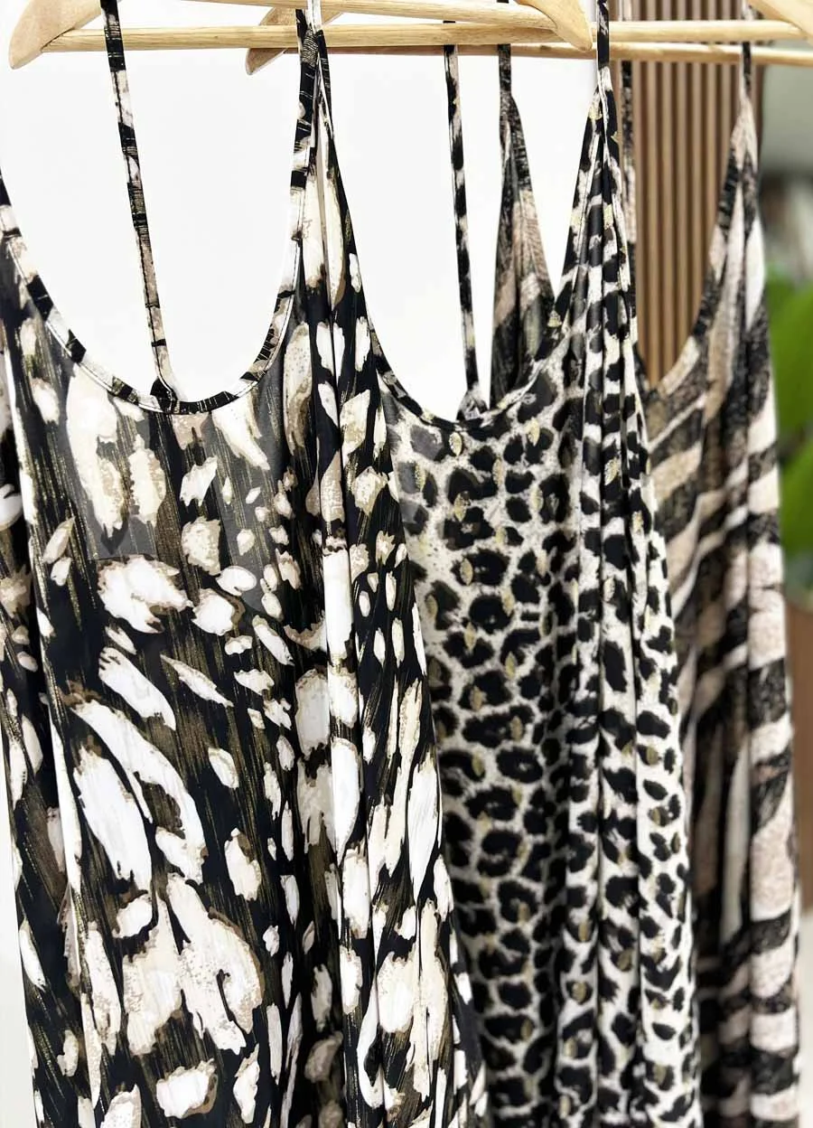 Solero largo print con puntilla 