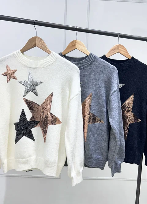Sweater de estrellas lentejuelas 