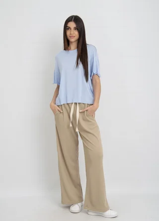 Remera viscosa con dobladillo en manga  - Vista 3